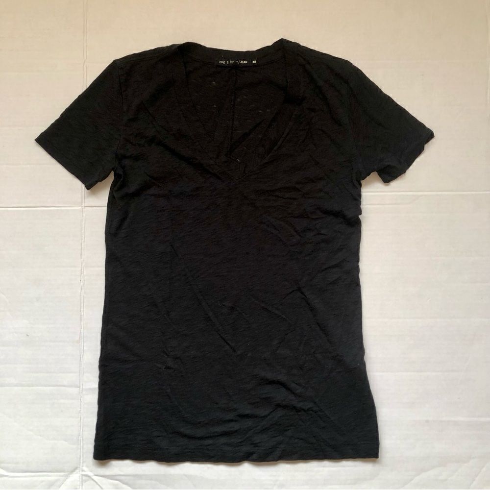 RAG & BONE Sheer V Neck Tee (XS)